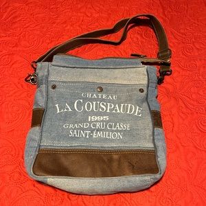 Myra bag medium sized shoulder purse, denim, zip compartments